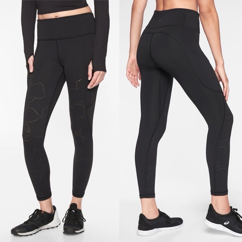 Athleta All In Reaction 7/8 Tight Laser Cut Leggings | SM